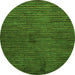 Round Abstract Green Modern Rug, abs5449grn