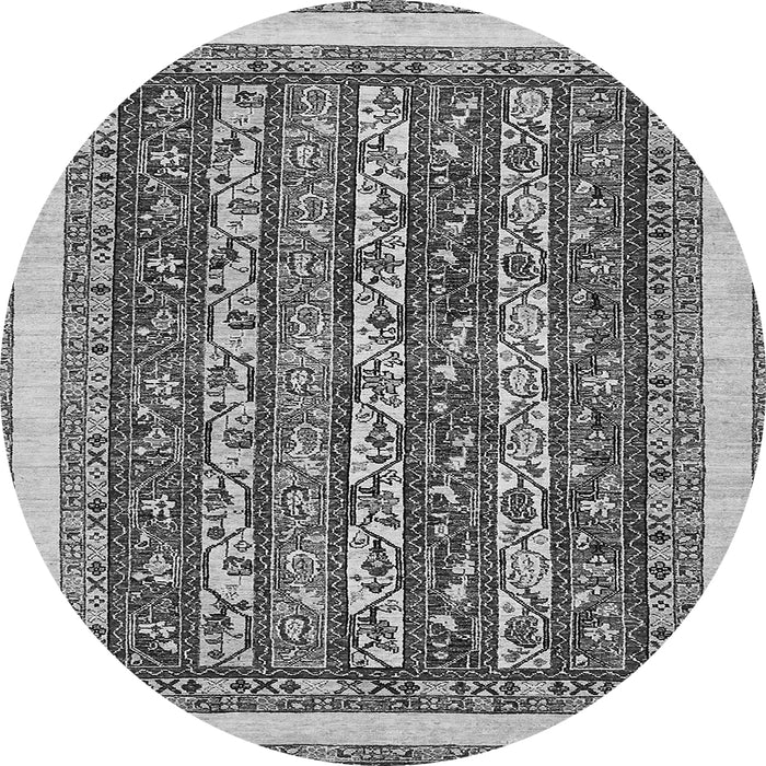 Round Abstract Gray Modern Rug, abs544gry