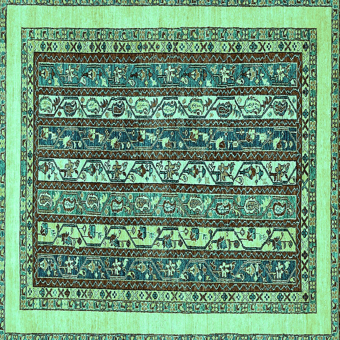 Square Abstract Turquoise Modern Rug, abs544turq