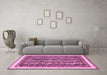 Machine Washable Abstract Pink Modern Rug in a Living Room, wshabs544pnk