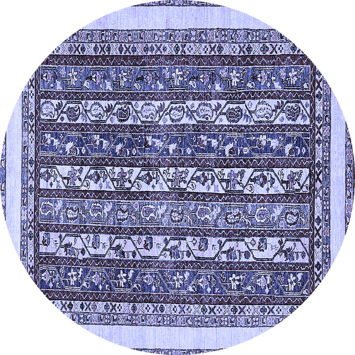 Round Abstract Blue Modern Rug, abs544blu
