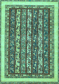 Abstract Turquoise Modern Rug, abs544turq