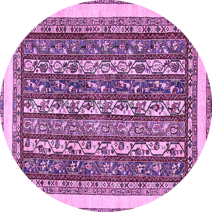 Round Abstract Purple Modern Rug, abs544pur