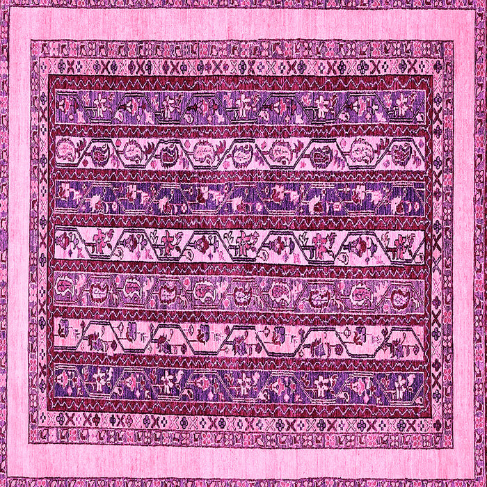 Square Abstract Pink Modern Rug, abs544pnk