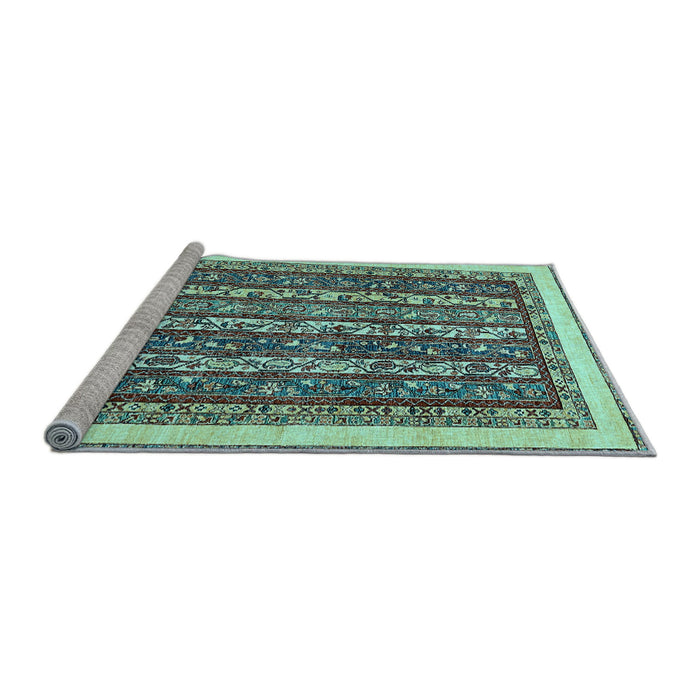 Sideview of Machine Washable Abstract Light Blue Modern Rug, wshabs544lblu