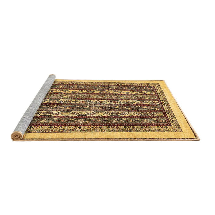 Sideview of Machine Washable Abstract Brown Modern Rug, wshabs544brn