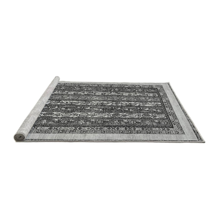 Sideview of Machine Washable Abstract Gray Modern Rug, wshabs544gry