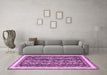 Machine Washable Abstract Purple Modern Area Rugs in a Living Room, wshabs544pur