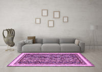 Machine Washable Abstract Purple Modern Rug, wshabs544pur