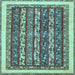 Square Abstract Light Blue Modern Rug, abs544lblu