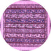 Round Machine Washable Abstract Purple Modern Area Rugs, wshabs544pur