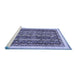 Sideview of Machine Washable Abstract Blue Modern Rug, wshabs544blu