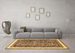 Machine Washable Abstract Brown Modern Rug in a Living Room,, wshabs544brn