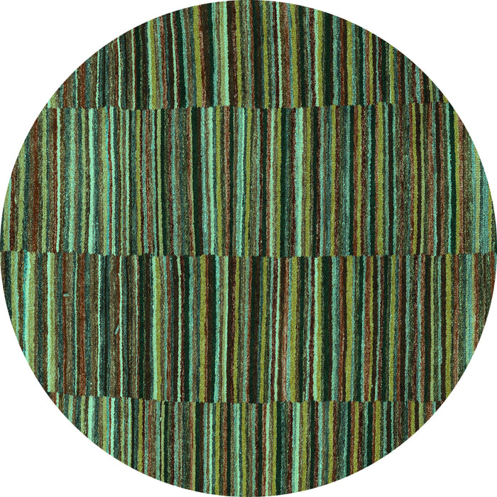 Round Abstract Turquoise Modern Rug, abs5450turq
