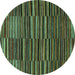 Round Abstract Turquoise Modern Rug, abs5450turq