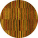 Round Machine Washable Abstract Yellow Modern Rug, wshabs5450yw