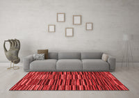 Machine Washable Abstract Red Modern Rug, wshabs5450red