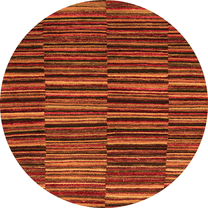 Round Abstract Orange Modern Rug, abs5450org