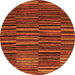 Round Abstract Orange Modern Rug, abs5450org