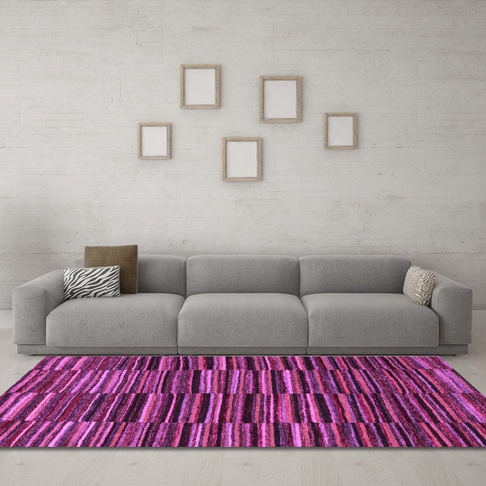 Machine Washable Abstract Purple Modern Area Rugs in a Living Room, wshabs5450pur