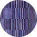 Round Abstract Blue Modern Rug, abs5450blu