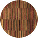 Round Abstract Brown Modern Rug, abs5450brn