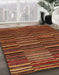 Abstract Saffron Red Modern Rug in Family Room, abs5450