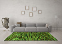 Machine Washable Abstract Green Modern Rug, wshabs5450grn