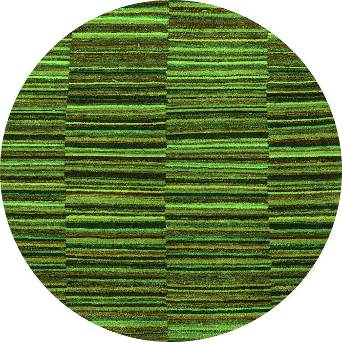 Round Abstract Green Modern Rug, abs5450grn