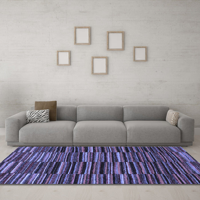 Machine Washable Abstract Blue Modern Rug in a Living Room, wshabs5450blu