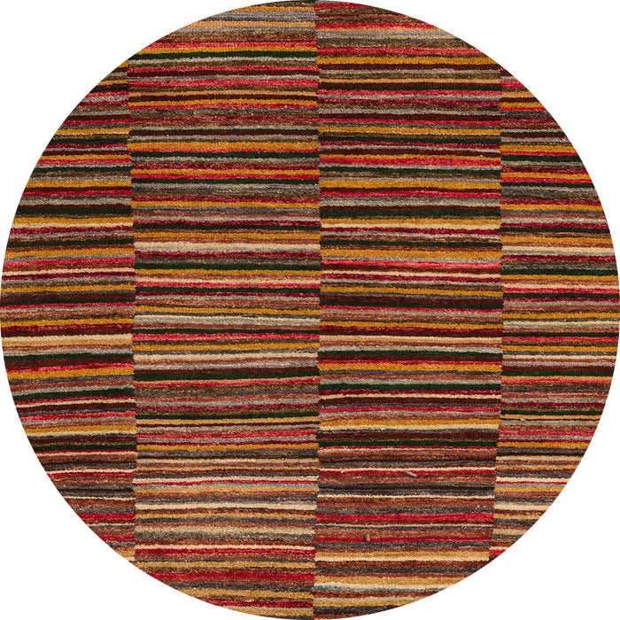 Round Abstract Saffron Red Modern Rug, abs5450