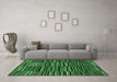 Machine Washable Abstract Emerald Green Modern Area Rugs in a Living Room,, wshabs5450emgrn