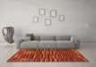 Machine Washable Abstract Orange Modern Area Rugs in a Living Room, wshabs5450org