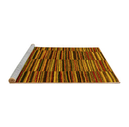 Sideview of Machine Washable Abstract Yellow Modern Rug, wshabs5450yw
