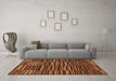 Machine Washable Abstract Brown Modern Rug in a Living Room,, wshabs5450brn