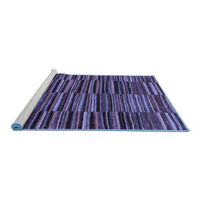 Sideview of Machine Washable Abstract Blue Modern Rug, wshabs5450blu