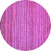 Round Machine Washable Abstract Purple Modern Area Rugs, wshabs5451pur