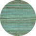 Round Abstract Light Blue Modern Rug, abs5451lblu