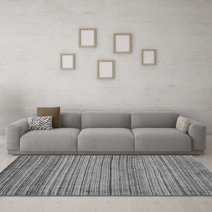 Machine Washable Abstract Gray Modern Rug in a Living Room,, wshabs5451gry