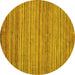 Round Abstract Yellow Modern Rug, abs5451yw