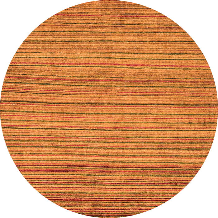 Round Machine Washable Abstract Orange Modern Area Rugs, wshabs5451org
