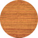 Round Machine Washable Abstract Orange Modern Area Rugs, wshabs5451org