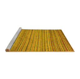 Sideview of Machine Washable Abstract Yellow Modern Rug, wshabs5451yw