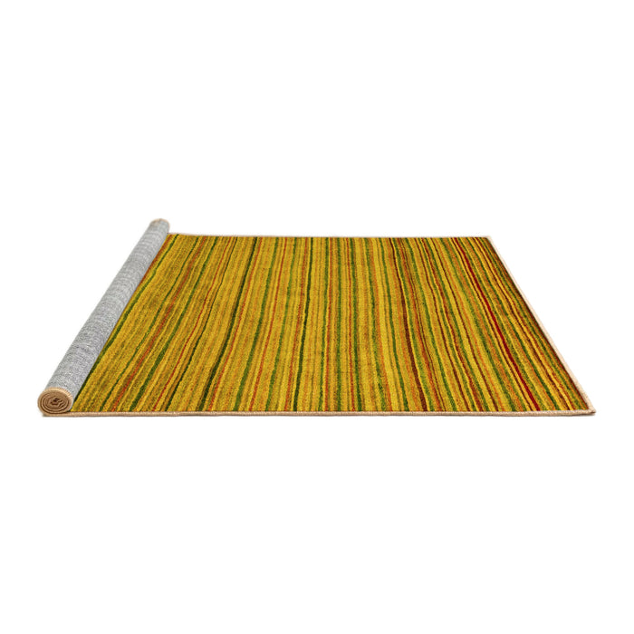 Sideview of Machine Washable Abstract Yellow Modern Rug, wshabs5451yw