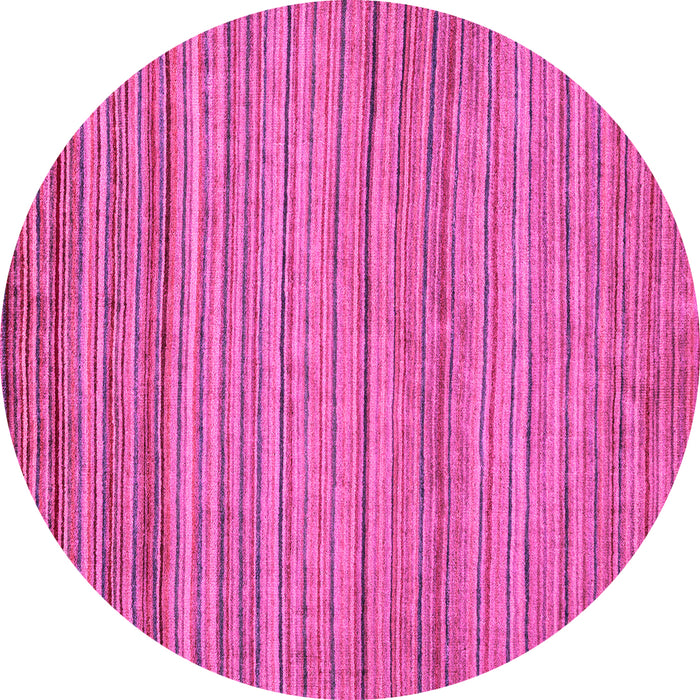 Round Machine Washable Abstract Pink Modern Rug, wshabs5451pnk