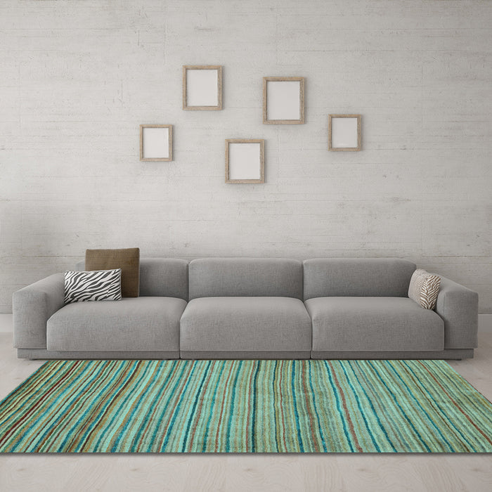 Machine Washable Abstract Light Blue Modern Rug in a Living Room, wshabs5451lblu