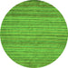 Round Machine Washable Abstract Green Modern Area Rugs, wshabs5451grn