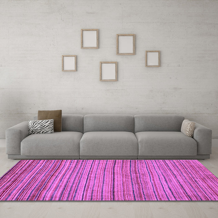 Machine Washable Abstract Purple Modern Area Rugs in a Living Room, wshabs5451pur