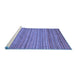 Sideview of Machine Washable Abstract Blue Modern Rug, wshabs5451blu