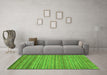 Machine Washable Abstract Green Modern Area Rugs in a Living Room,, wshabs5451grn